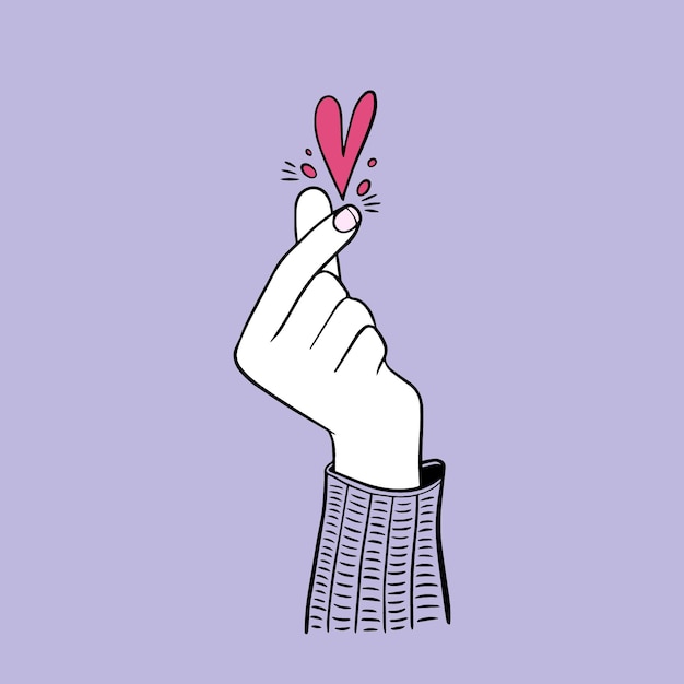 Free Vector hand drawn finger heart