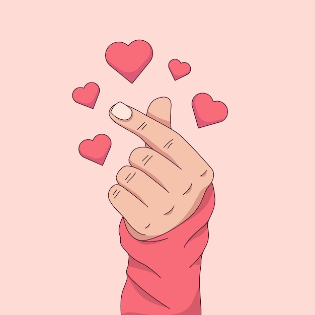 Free Vector hand drawn finger heart