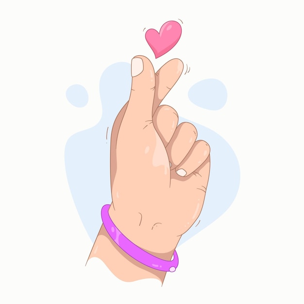 Free Vector hand drawn finger heart