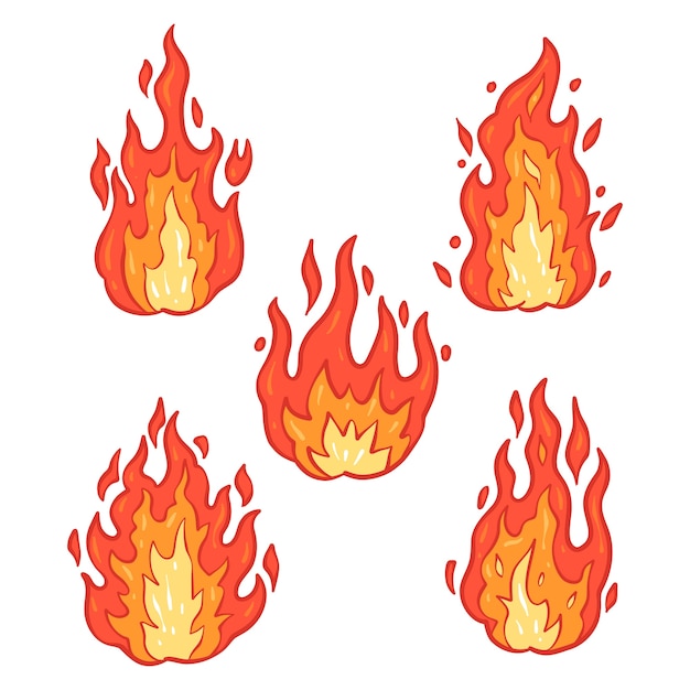 Hand drawn fire cartoon illustration