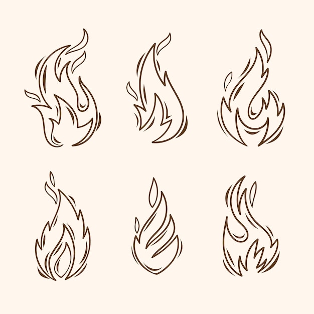 Free Vector hand drawn fire outline illustration