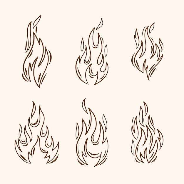 Hand drawn fire outline illustration