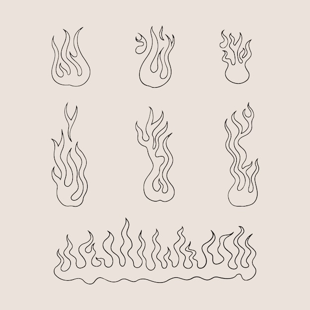 Free Vector hand drawn fire outline illustration