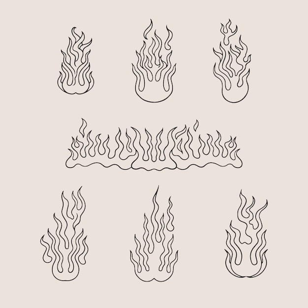 Free Vector hand drawn fire outline illustration