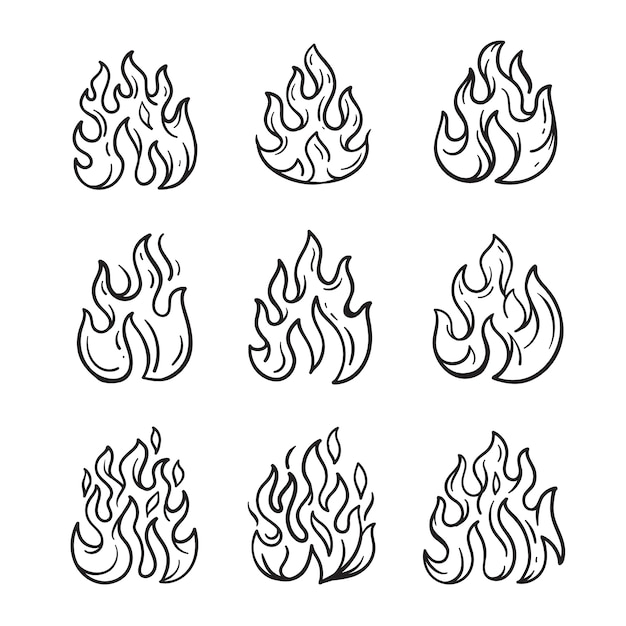 Free Vector hand drawn fire outline illustration