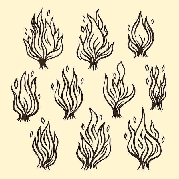 Free Vector hand drawn fire outline illustration