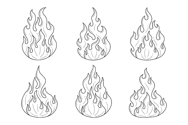 Free Vector hand drawn fire outline illustration