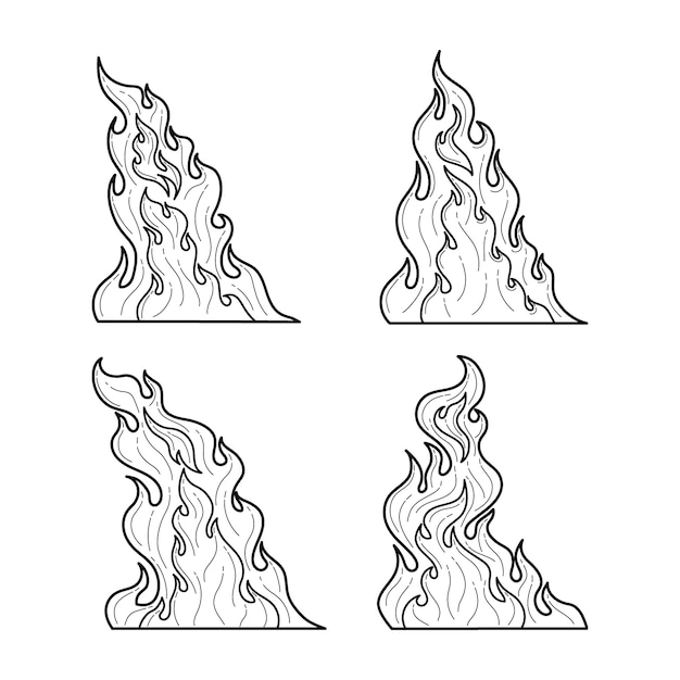 Free Vector hand drawn fire outline illustration