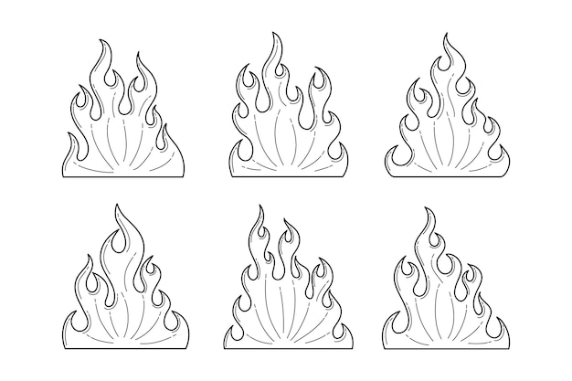 Free Vector hand drawn fire outline illustration