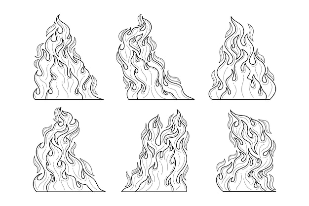 Hand drawn fire outline illustration