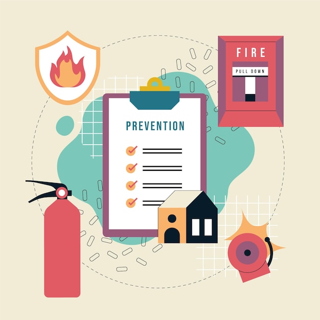 Free vector hand drawn fire prevention concept