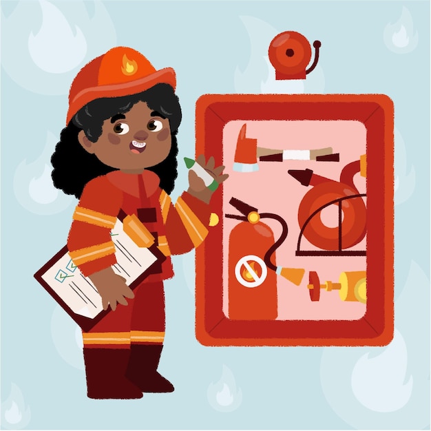 Free Vector hand drawn fire prevention concept