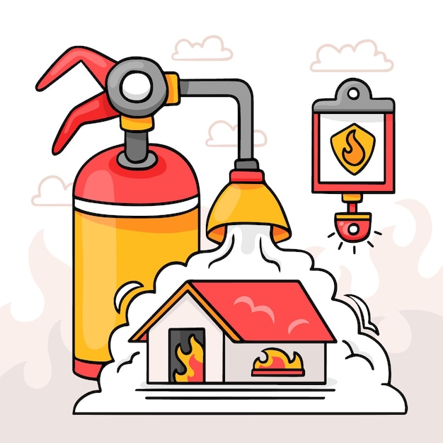 Free vector hand drawn fire prevention illustration