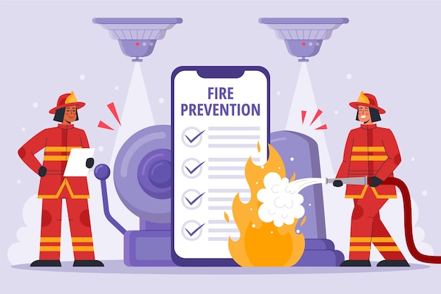 Free vector hand drawn fire prevention illustration