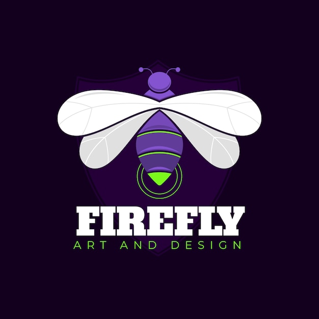 Hand drawn firefly logo template