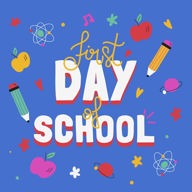 Free Vector hand drawn  first day of school illustration