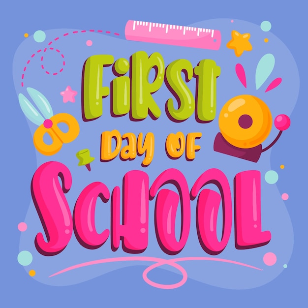 Free vector hand drawn first day at school illustration