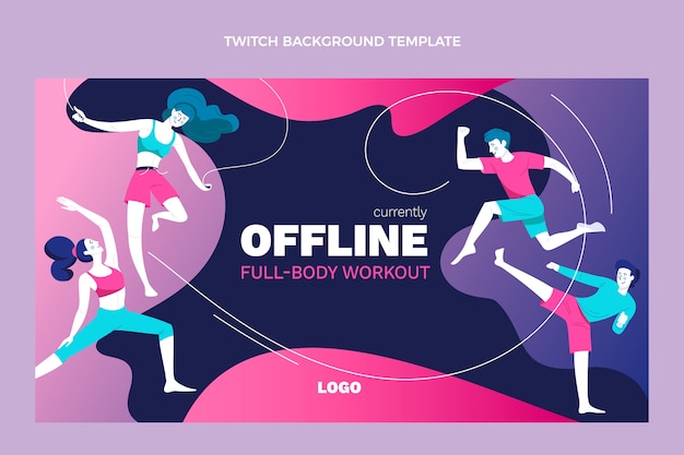 Free Vector hand drawn fitness twitch background