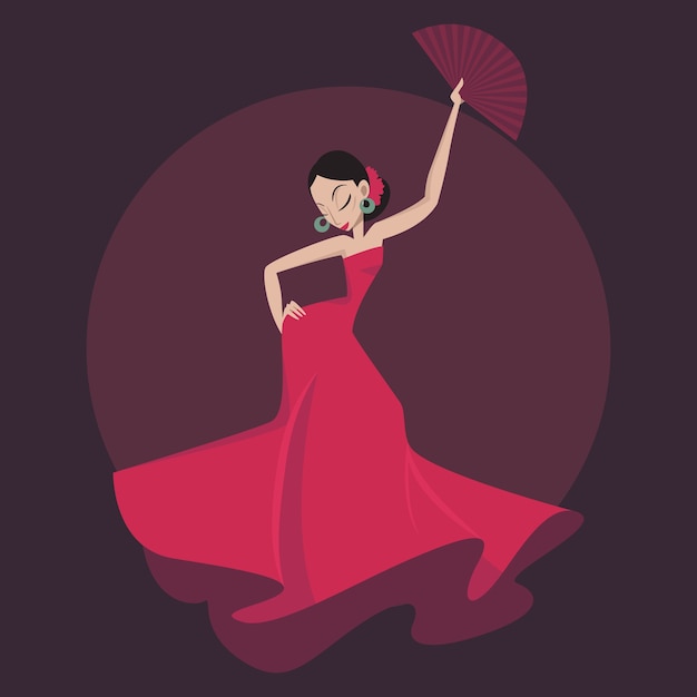 Free Vector hand drawn flamenco dance illustration