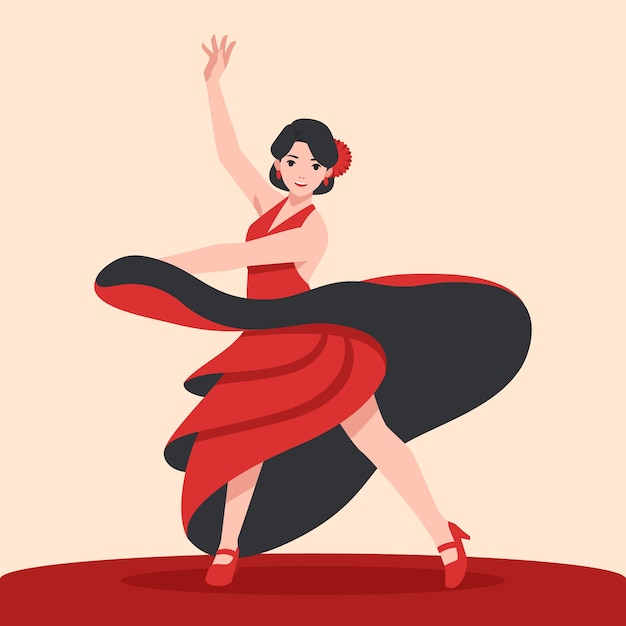 Free Vector hand drawn flamenco dance illustration