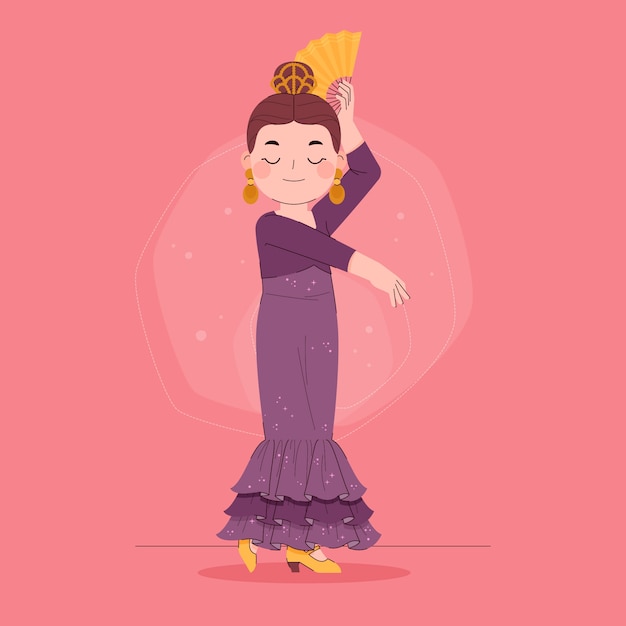 Free Vector hand drawn flamenco dance illustration