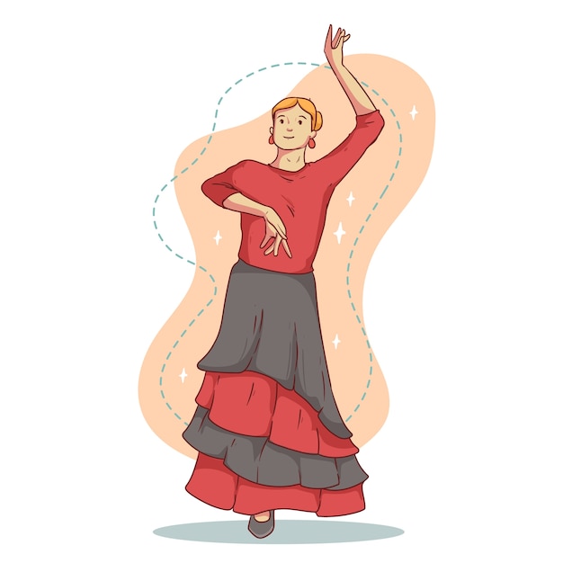 Free Vector hand drawn flamenco woman illustration