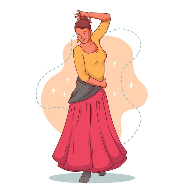 Free Vector hand drawn flamenco woman illustration