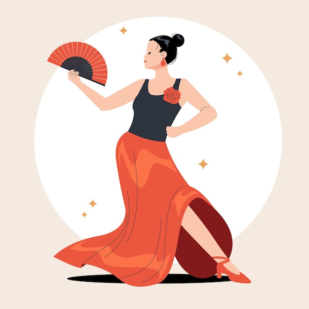 Free Vector hand drawn flamenco woman illustration