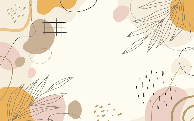 Hand drawn flat abstract shapes background