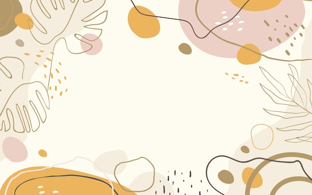 Hand drawn flat abstract shapes background