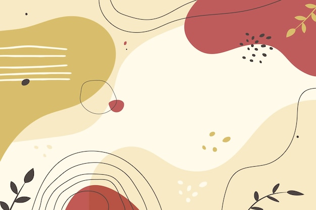 Hand drawn flat abstract shapes background