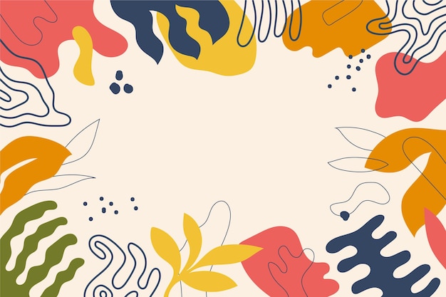 Hand drawn flat abstract shapes background