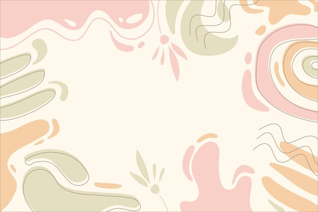 Hand drawn flat abstract shapes background