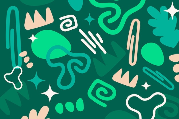 Hand drawn flat abstract shapes background