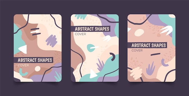 Hand drawn flat abstract shapes covers collection