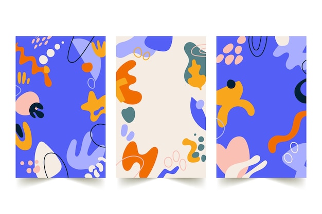 Hand drawn flat abstract shapes covers