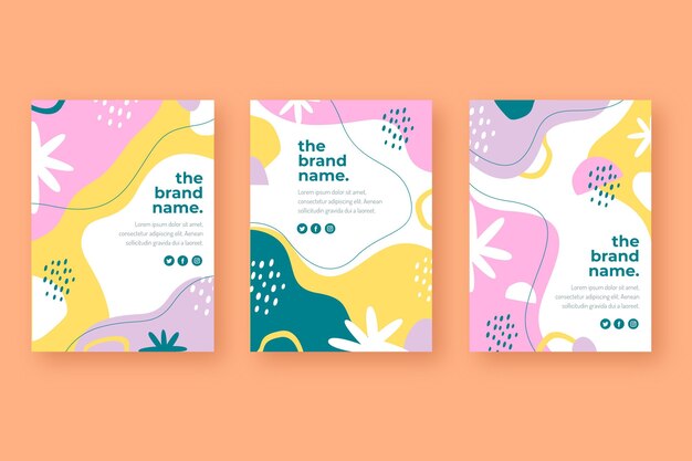 Hand drawn flat abstract shapes covers