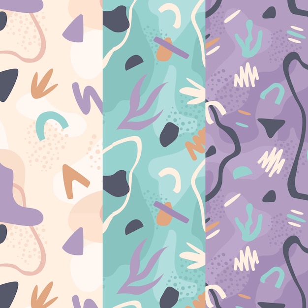 Hand drawn flat abstract shapes pattern design