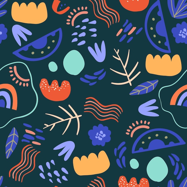 Free Vector hand drawn flat abstract shapes pattern