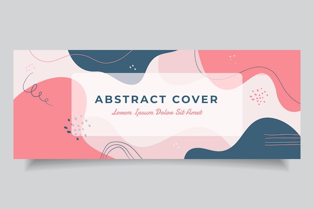 Hand drawn flat abstract shapes social media cover template