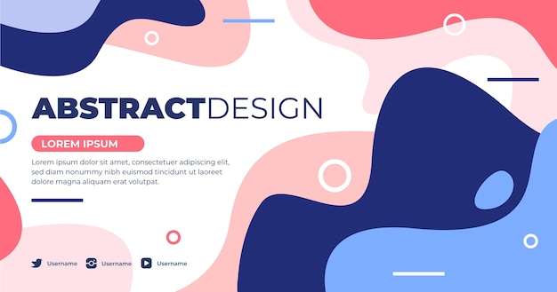 Free Vector hand drawn flat abstract shapes social media post template