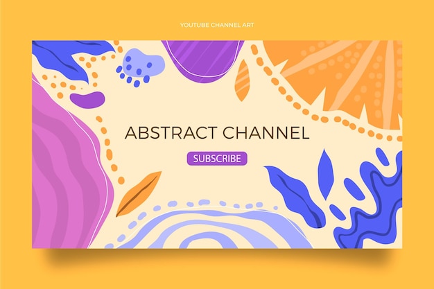 Hand drawn flat abstract shapes youtube channel art