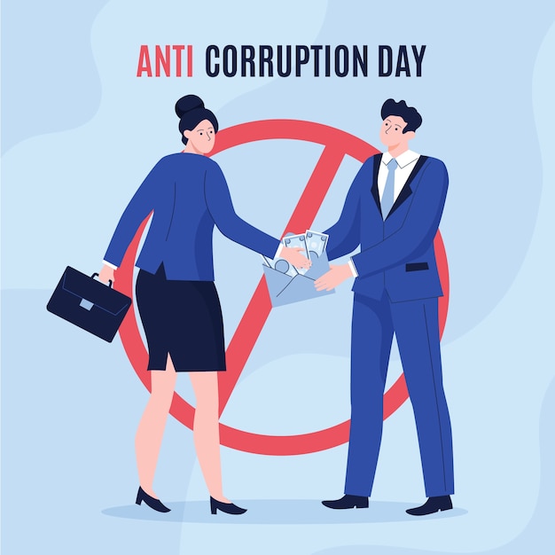 Free Vector hand drawn flat anti corruption day illustration