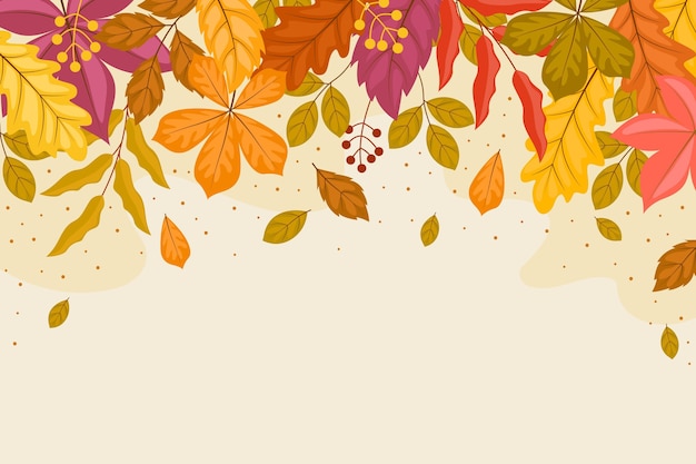 Hand drawn flat autumn background