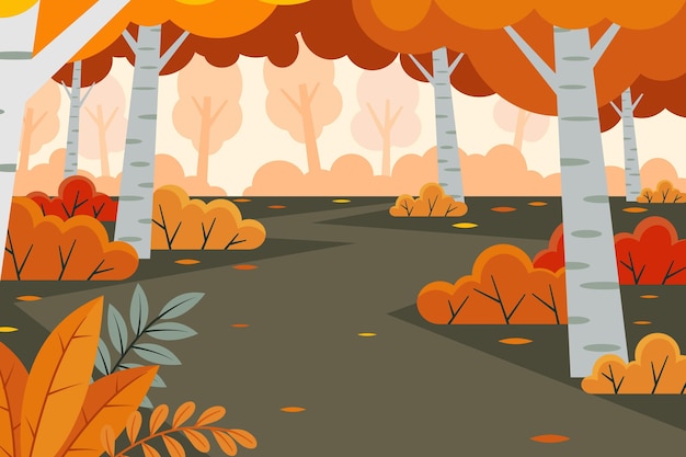 Free Vector hand drawn flat autumn background