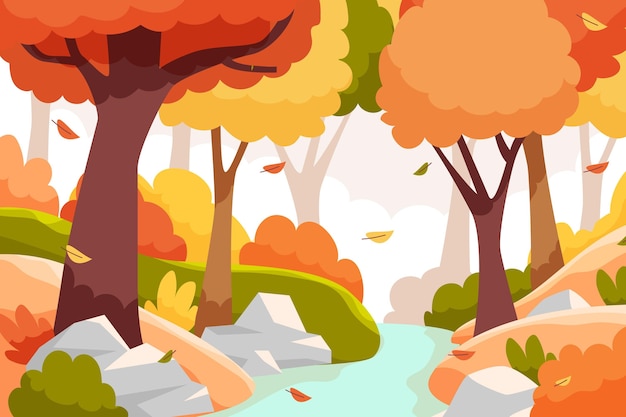 Free Vector hand drawn flat autumn background