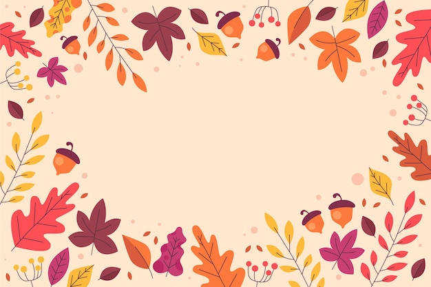 Hand drawn flat autumn background