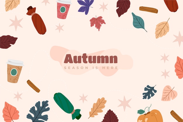 Free Vector hand drawn flat autumn background