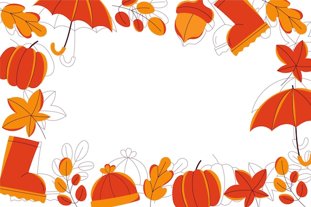 Free Vector hand drawn flat autumn background