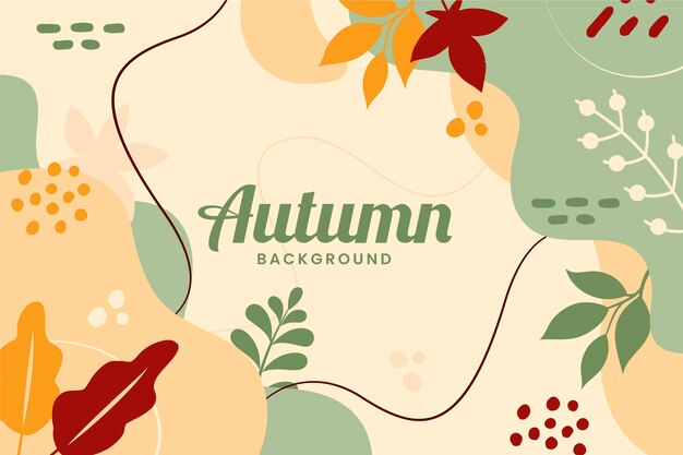 Hand drawn flat autumn background